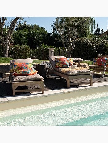 Cojín de exterior con estampado de loros