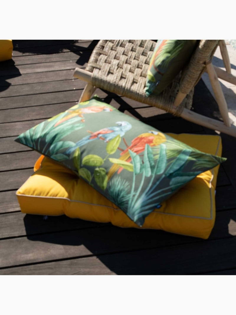 Cojín de exterior con estampado de loros Verde oliva - Kiabi