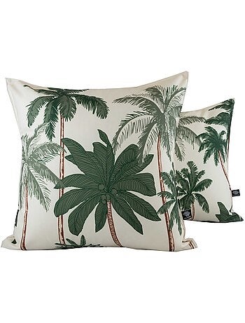 Cojín de exterior impermeable con estampado de palmeras