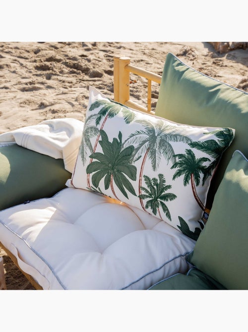 Cojín de exterior impermeable con estampado de palmeras - Kiabi