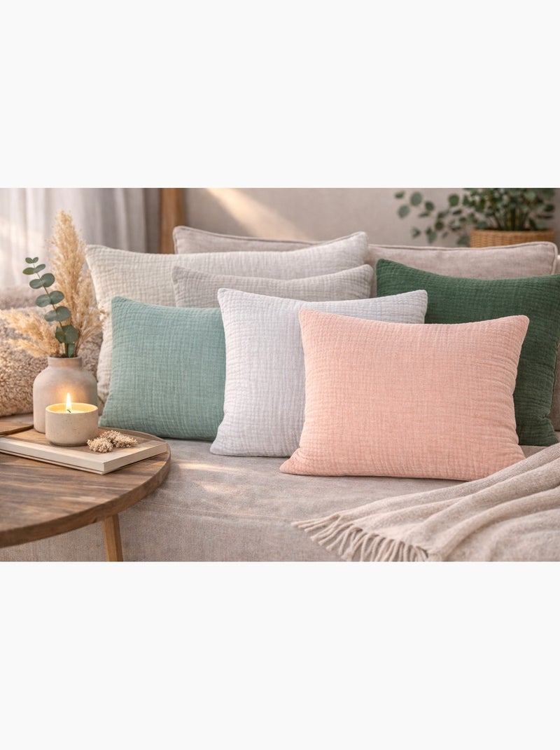 Cojín de gasa de algodón Beige - Kiabi