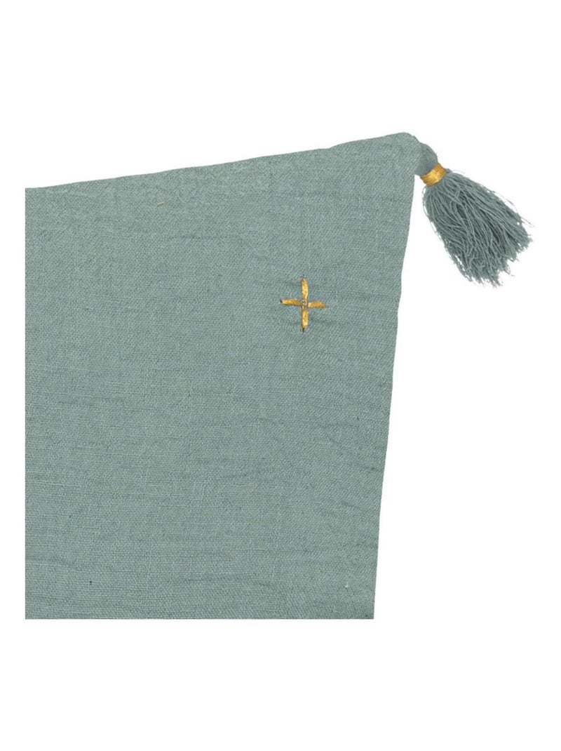 Cojín de gasa de algodón bordado Azul celadón - Kiabi