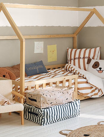 Cojín de gasa de algodón con inscripción