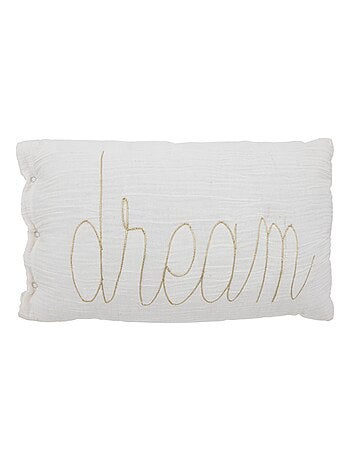 Cojín de gasa de algodón con inscripción