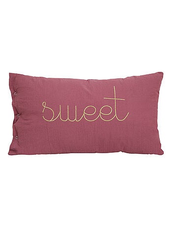 Cojín de gasa de algodón con inscripción