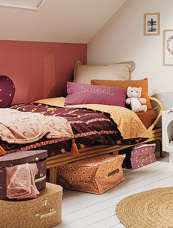 Cojín de gasa de algodón con inscripción