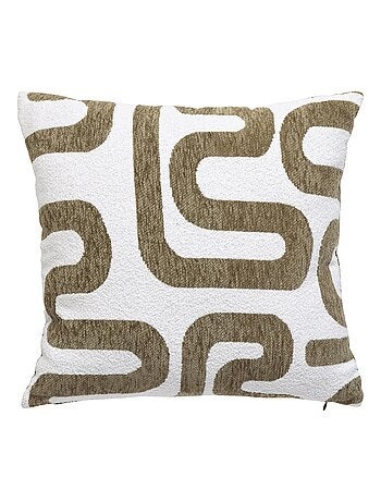 Cojín de jacquard chenille con reverso de terciopelo