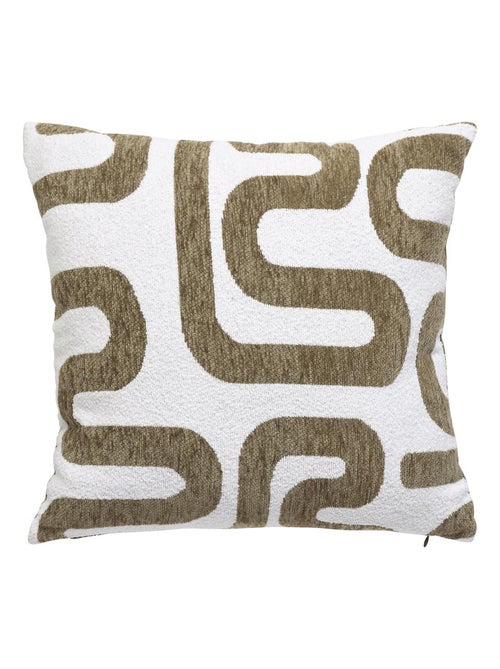 Cojín de jacquard chenille con reverso de terciopelo - Kiabi