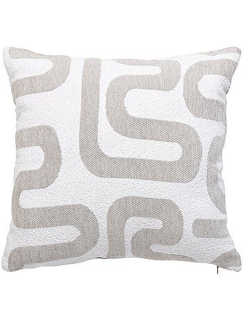 Cojín de jacquard chenille con reverso de terciopelo
