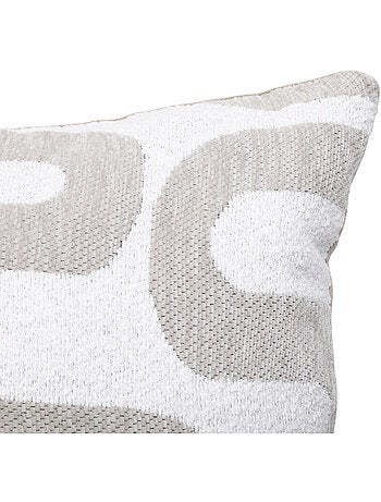Cojín de jacquard chenille con reverso de terciopelo