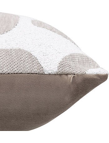 Cojín de jacquard chenille con reverso de terciopelo