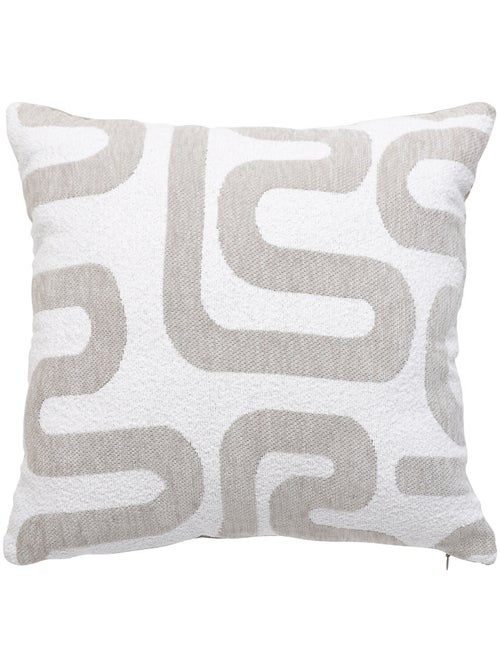 Cojín de jacquard chenille con reverso de terciopelo - Kiabi