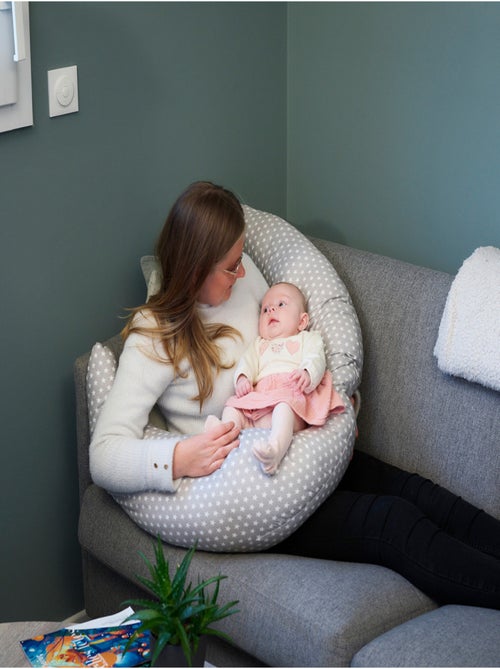 Cojín de lactancia y embarazo Thermobaby estrellas algodón OEKO-TEX - Kiabi Cojín de lactancia y embarazo Thermobaby estrellas algodón OEKO-TEX - Kiabi