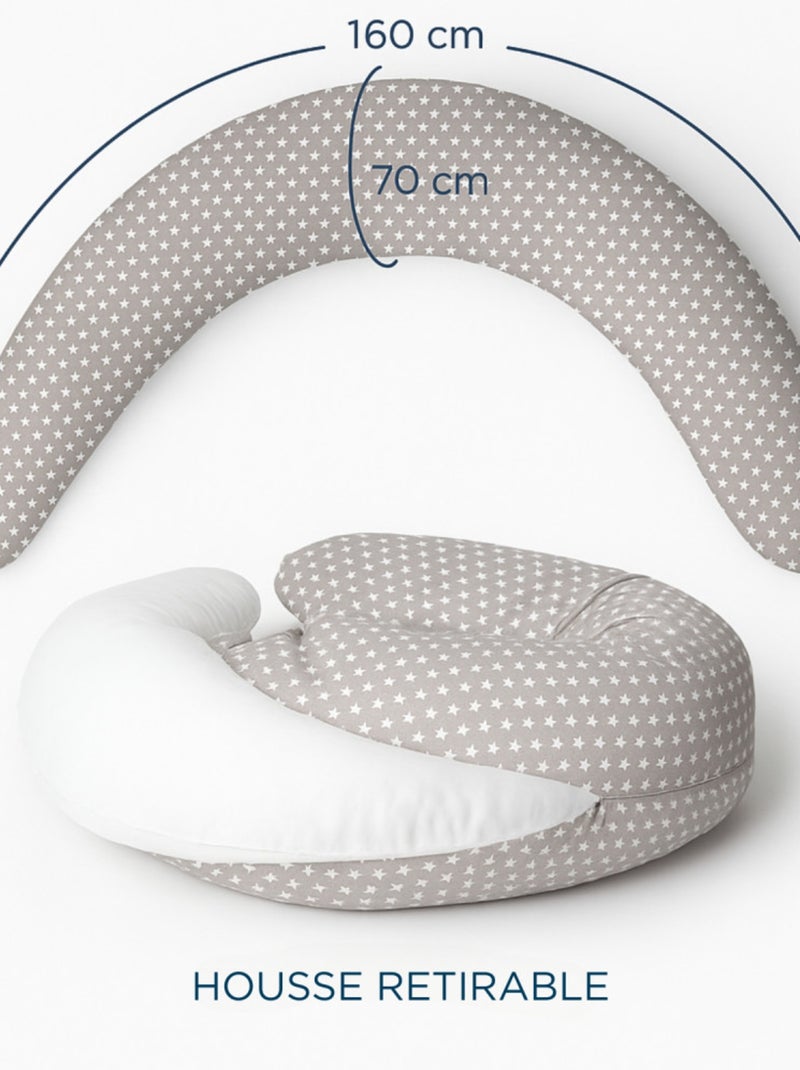 Cojín de lactancia y embarazo Thermobaby estrellas algodón OEKO-TEX Beige - Kiabi