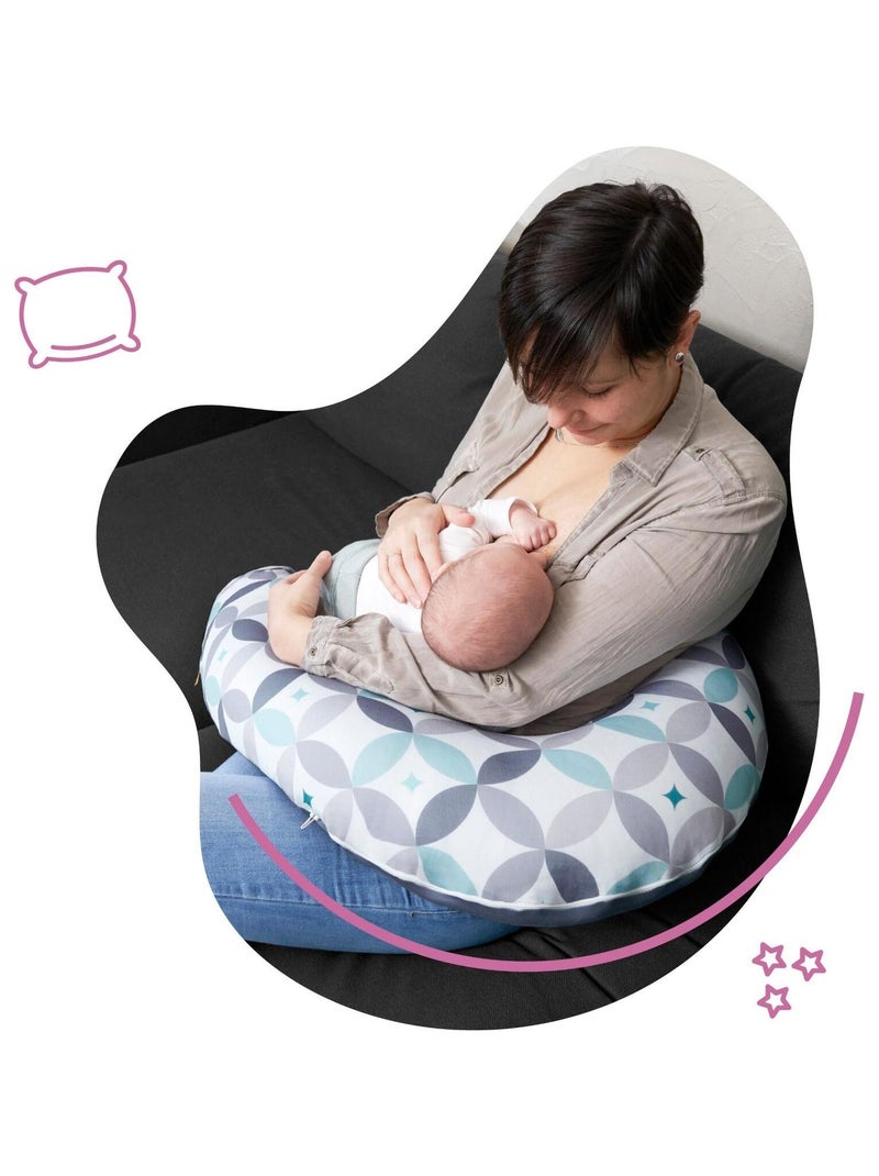 Cojín de lactancia y maternidad evolutivo 2 en 1 Graphique 'Badabulle' Gris - Kiabi