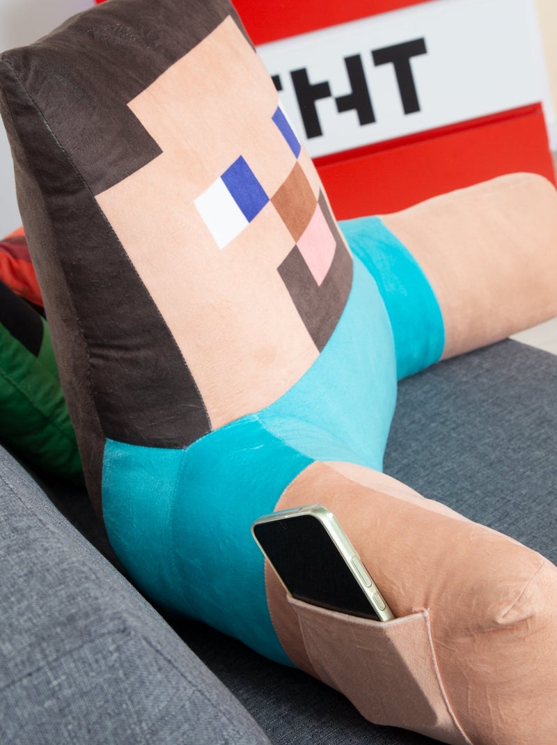 Cojín de lectura Steve con respaldo alto y reposabrazos 'Roba' - Minecraft Azul beige - Kiabi