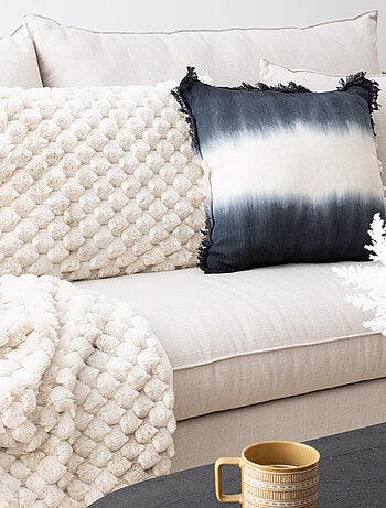 Cojín de piel sintética Inuit efecto tie and dye