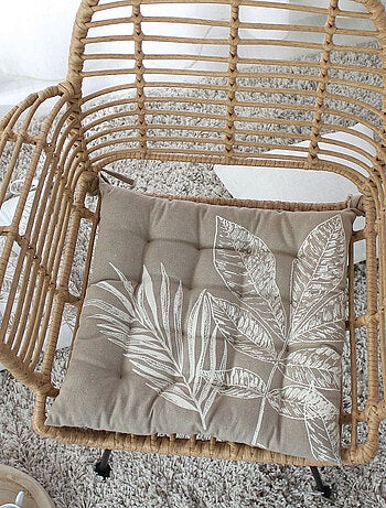 Cojín de silla acolchado con estampado natural