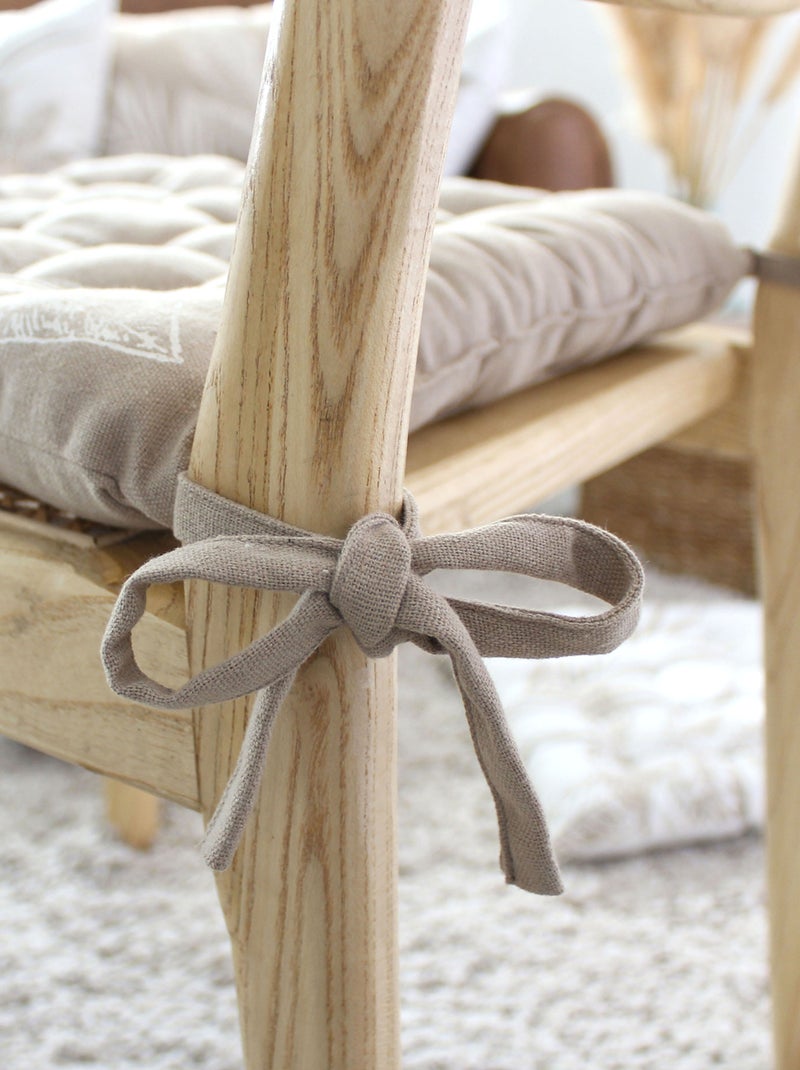 Cojín de silla acolchado con estampado natural Beige concha - Kiabi