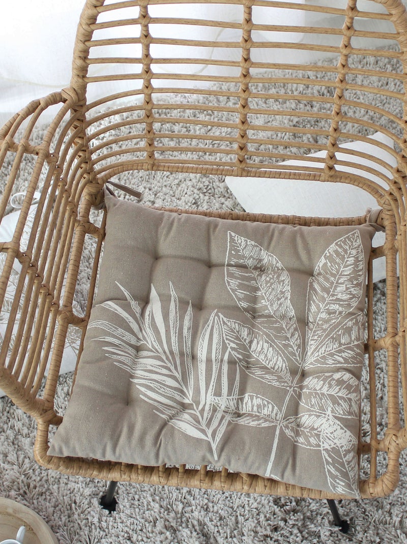 Cojín de silla acolchado con estampado natural Beige concha - Kiabi