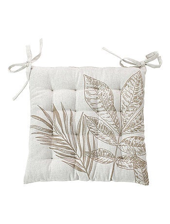 Cojín de silla acolchado con estampado natural