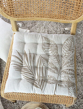 Cojín de silla acolchado con estampado natural