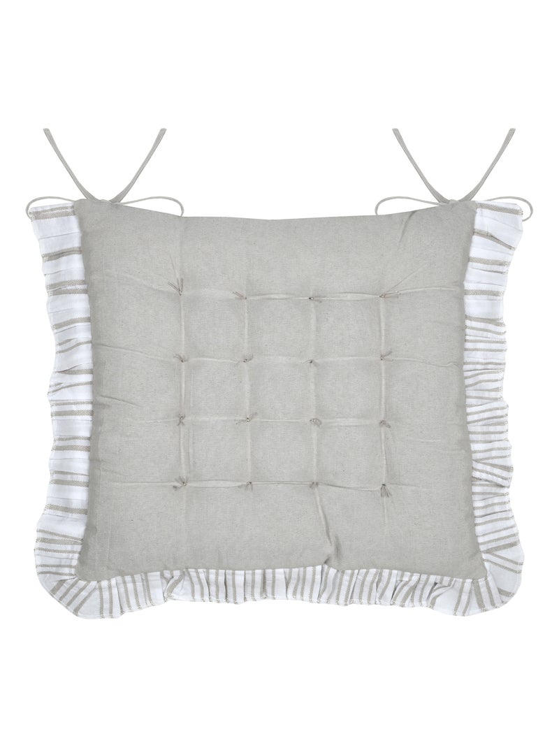 Cojín de silla con elegantes rayas verticales Crudo - Kiabi
