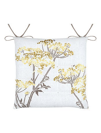 Cojín de silla con hojas doradas para un interior elegante