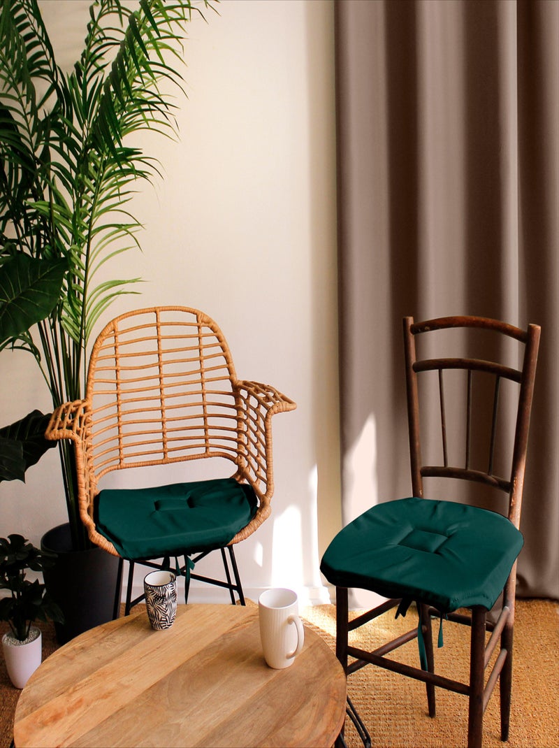 Cojín de silla con solapas y lazos Verde abeto - Kiabi
