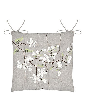 Cojín de silla estampado con motivo floral primaveral