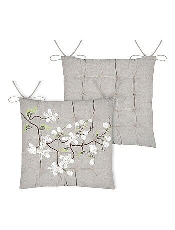 Cojín de silla estampado con motivo floral primaveral