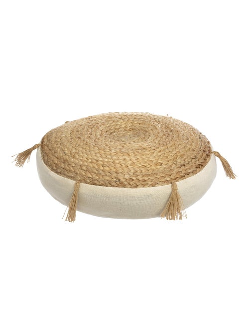 Cojín de suelo de yute con borlas - Kiabi Cojín de suelo de yute con borlas - Kiabi