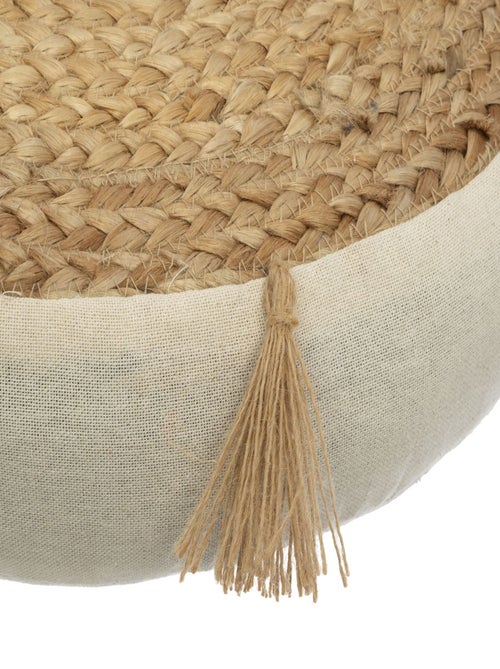 Cojín de suelo de yute con borlas - Kiabi Cojín de suelo de yute con borlas - Kiabi