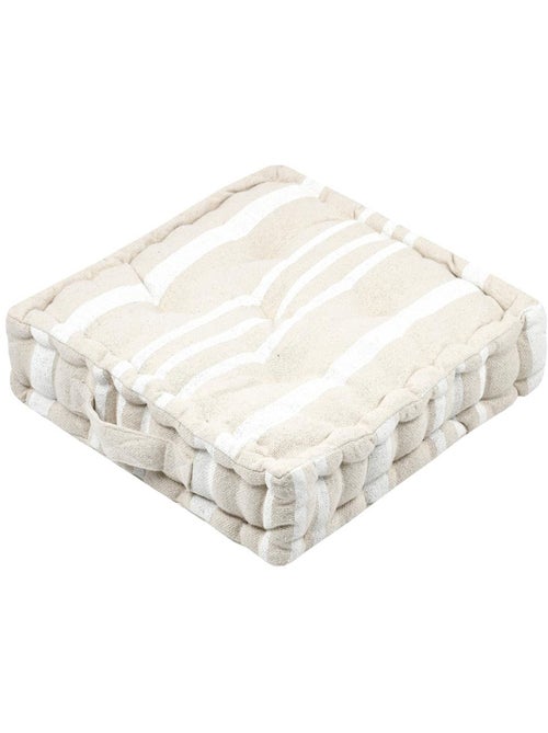 Cojín de suelo grueso y mullido de algodón 100% con rayas - Kiabi