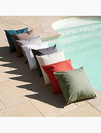 Cojín de tela para exteriores recubierta e impermeable