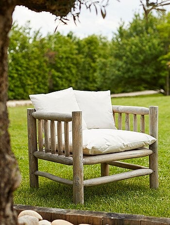 Cojín de tela para exteriores recubierta e impermeable