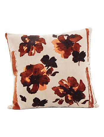 Cojín de terciopelo con estampado floral