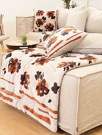 Cojín de terciopelo con estampado floral