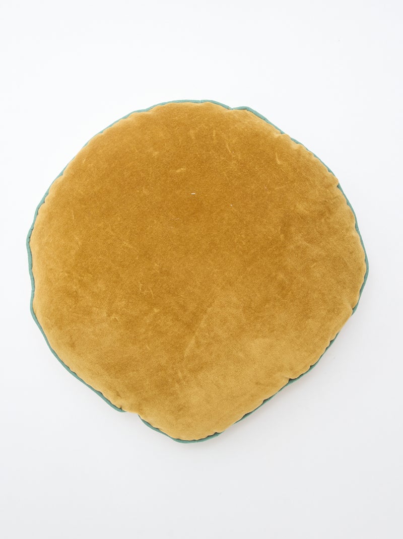 Cojín de terciopelo liso Amarillo - Kiabi