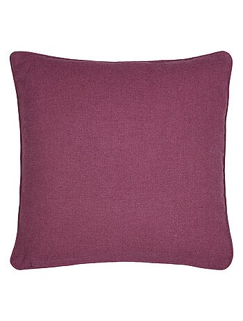 Cojín decorativo con estampado de hojas y pájaro