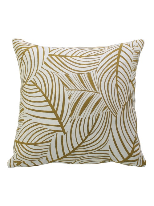 Cojín decorativo con estampado gráfico de hojas en algodón reciclado - Kiabi Cojín decorativo con estampado gráfico de hojas en algodón reciclado - Kiabi