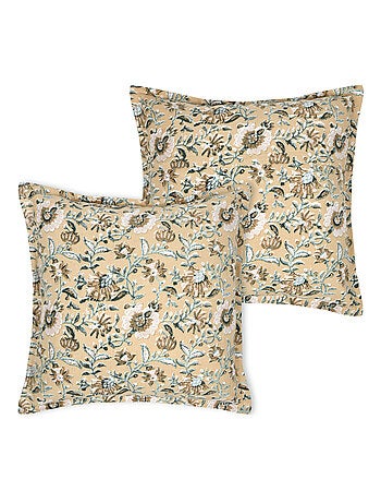 Cojín decorativo con estampado vegetal gráfico