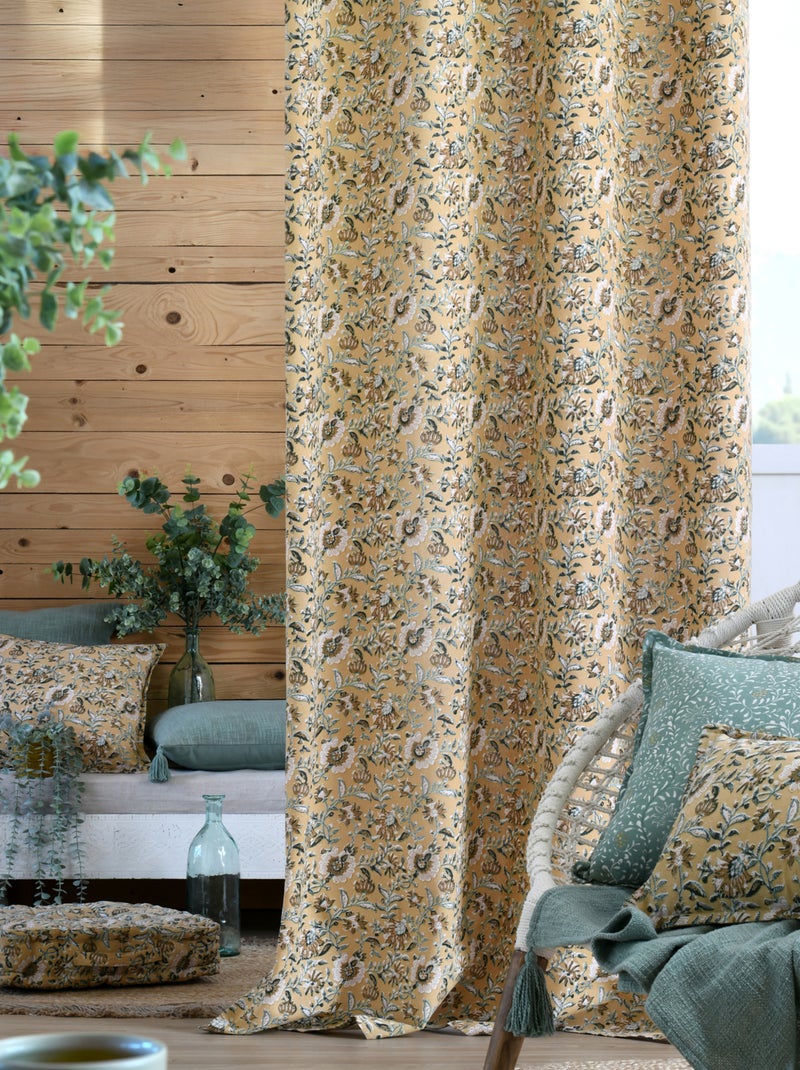 Cojín decorativo con estampado vegetal gráfico Amarillo mostaza - Kiabi