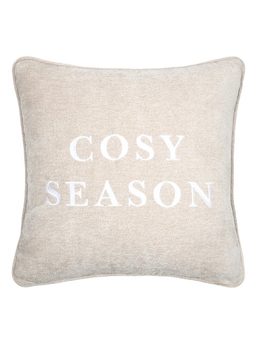 Cojín decorativo con mensaje bordado «Cosy Season» - Kiabi Cojín decorativo con mensaje bordado «Cosy Season» - Kiabi
