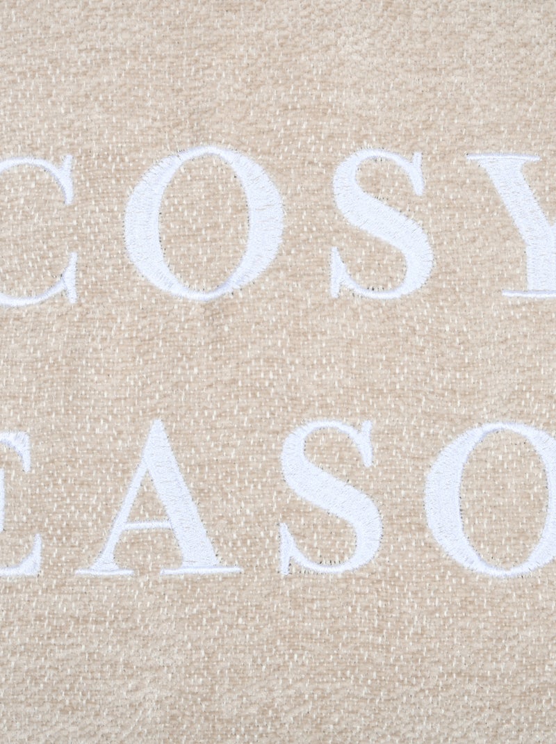 Cojín decorativo con mensaje bordado «Cosy Season» Beige - Kiabi