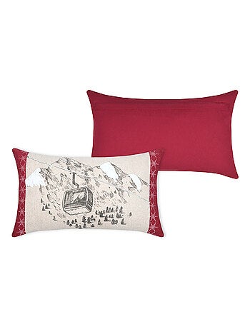 Cojín decorativo con motivo de telecabina de montaña