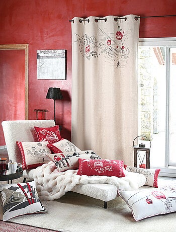 Cojín decorativo con motivo de telecabina de montaña