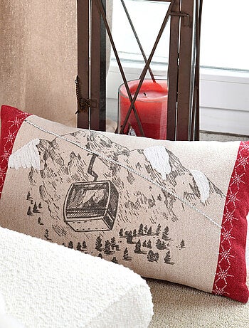 Cojín decorativo con motivo de telecabina de montaña