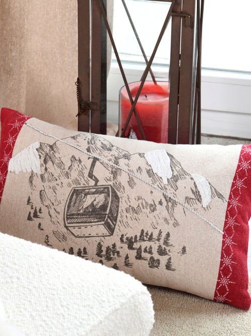 Cojín decorativo con motivo de telecabina de montaña - Kiabi Cojín decorativo con motivo de telecabina de montaña - Kiabi