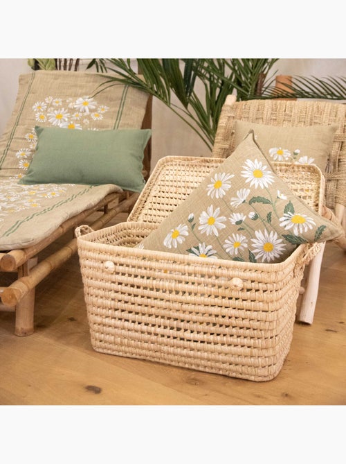 Cojín decorativo de algodón con motivo de margaritas - Kiabi Cojín decorativo de algodón con motivo de margaritas - Kiabi